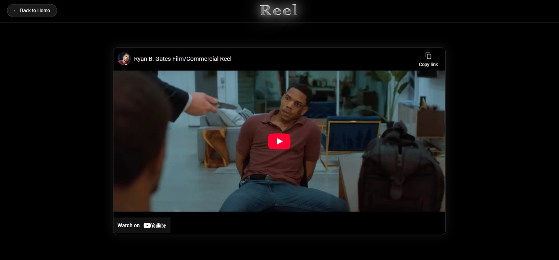 Desktop Demo Reel Page - Ryan Gates